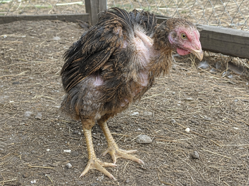 Avian Tuberculosis in chicken showing progressive weight loss despite normal or increased appetite and muscle wasting, especially of the breast and legs