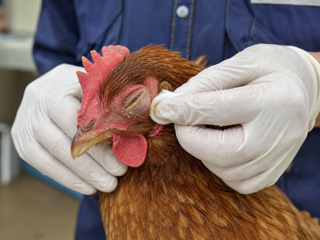 Treating Chicken Eye Infection (Conjunctivitis) in chicken: step-by-step treatment procedure