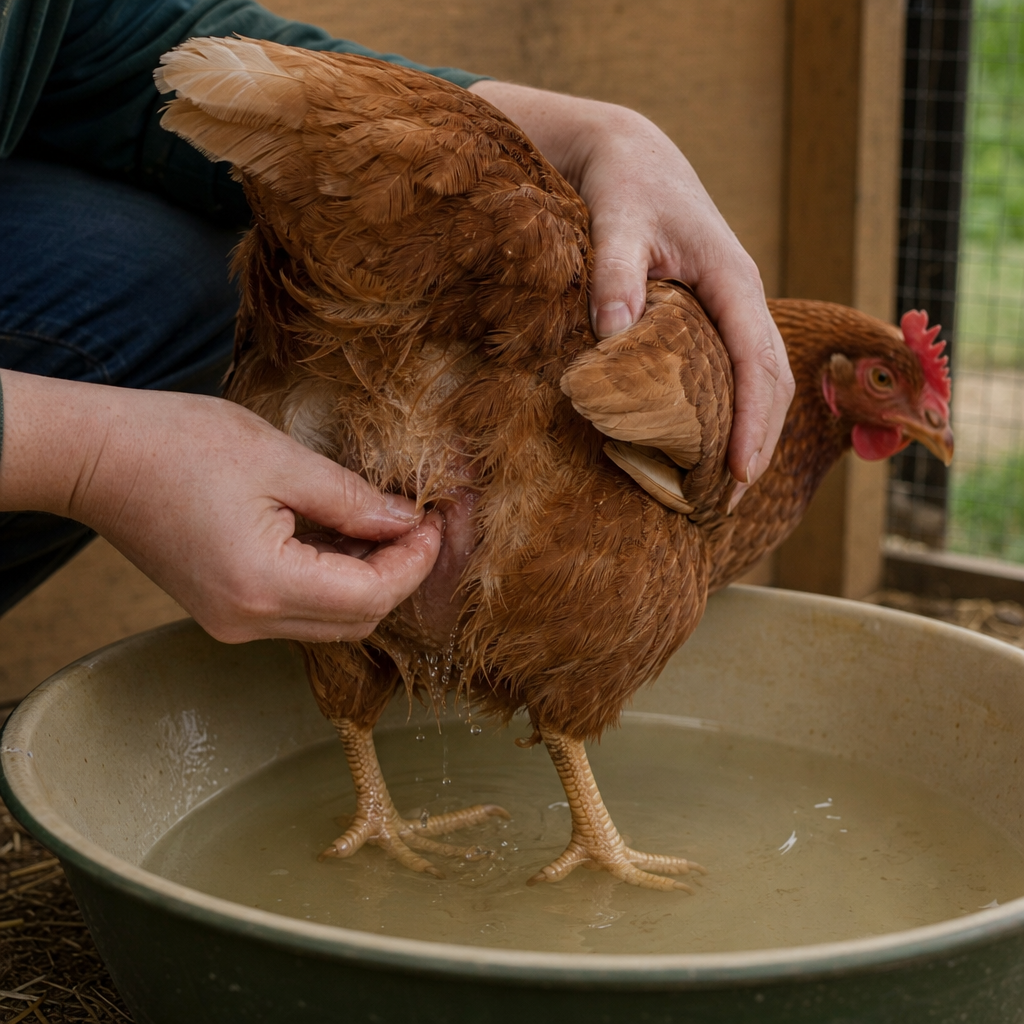 Treating Egg Binding in chicken: step-by-step treatment procedure