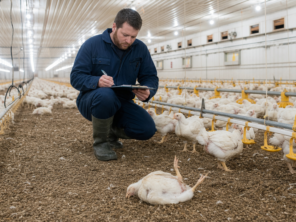 Treating Sudden Death Syndrome (Flip-Over Disease) in chicken: step-by-step treatment procedure