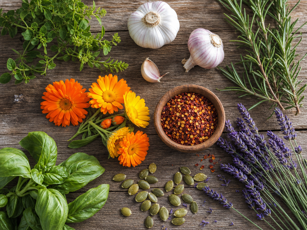 Natural remedies for Marek's Disease, vitamin-e, vitamin-d3, turmeric shown together
