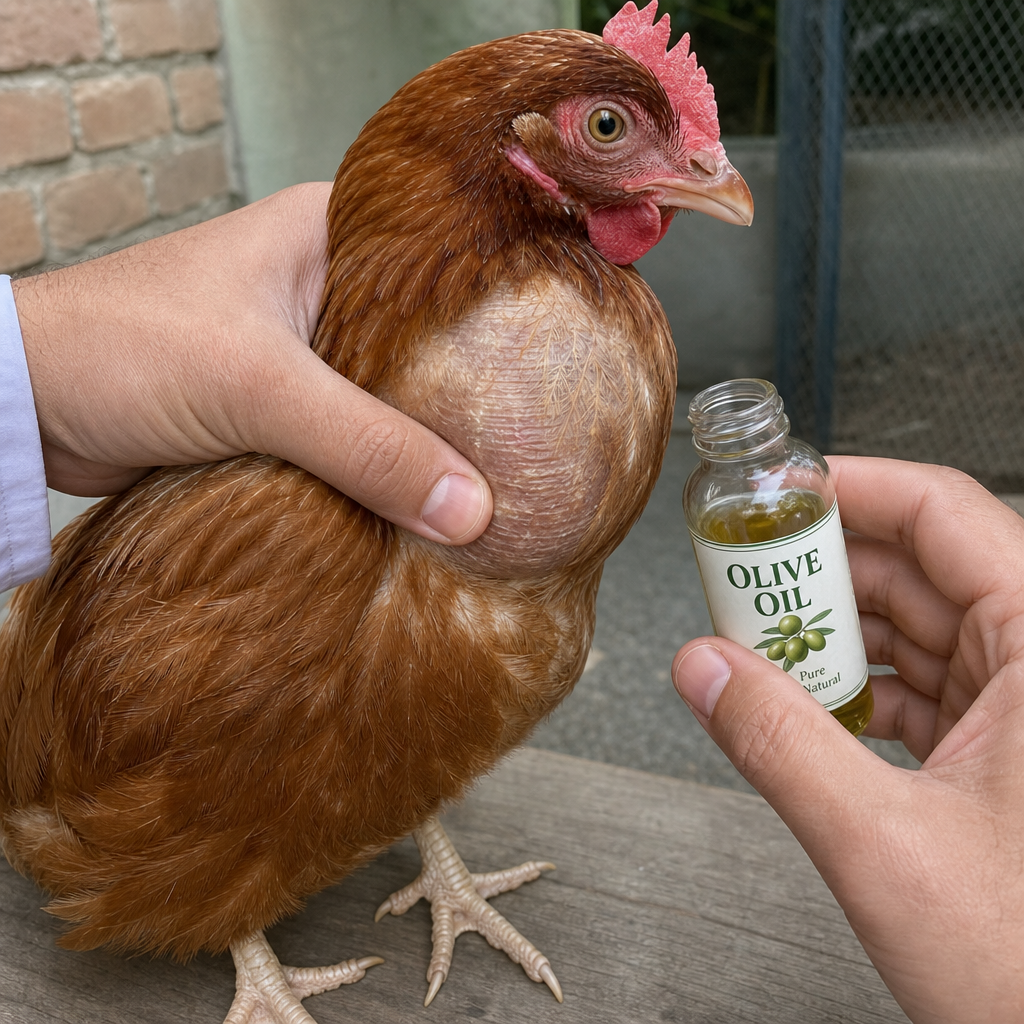 Treating Impacted Crop in chicken: step-by-step treatment procedure