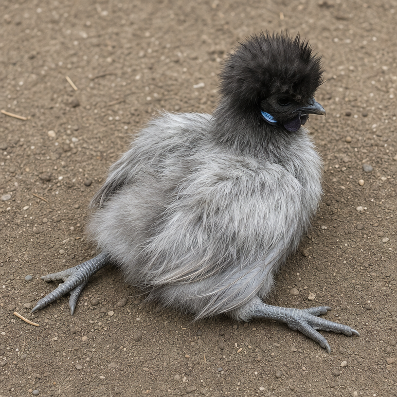 Marek's Disease in chicken showing progressive leg or wing paralysis (one leg extended forward, one back - 'splits' posture) and twisted neck (torticollis)