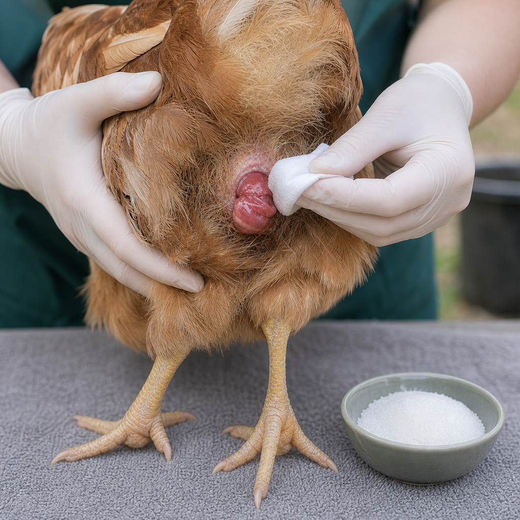 Treating Prolapsed Vent (Blowout) in chicken: step-by-step treatment procedure