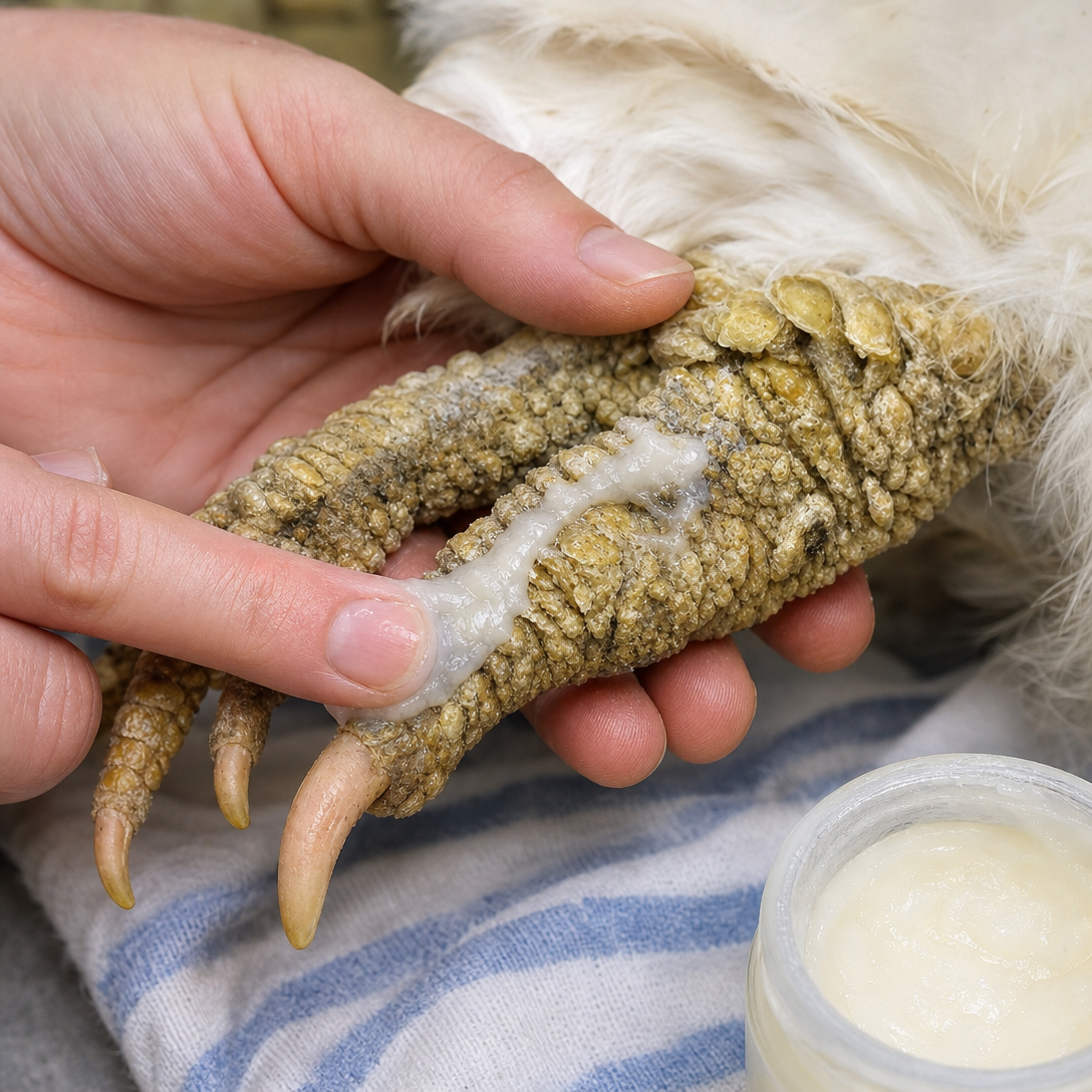 Treating Scaly Leg Mites in chicken: step-by-step treatment procedure